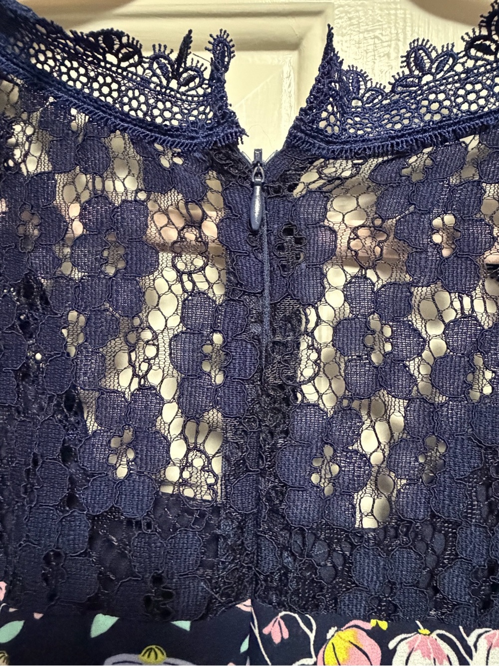 Nanette Lepore Navy Lace-Trim Dress - Picture 5 of 9
